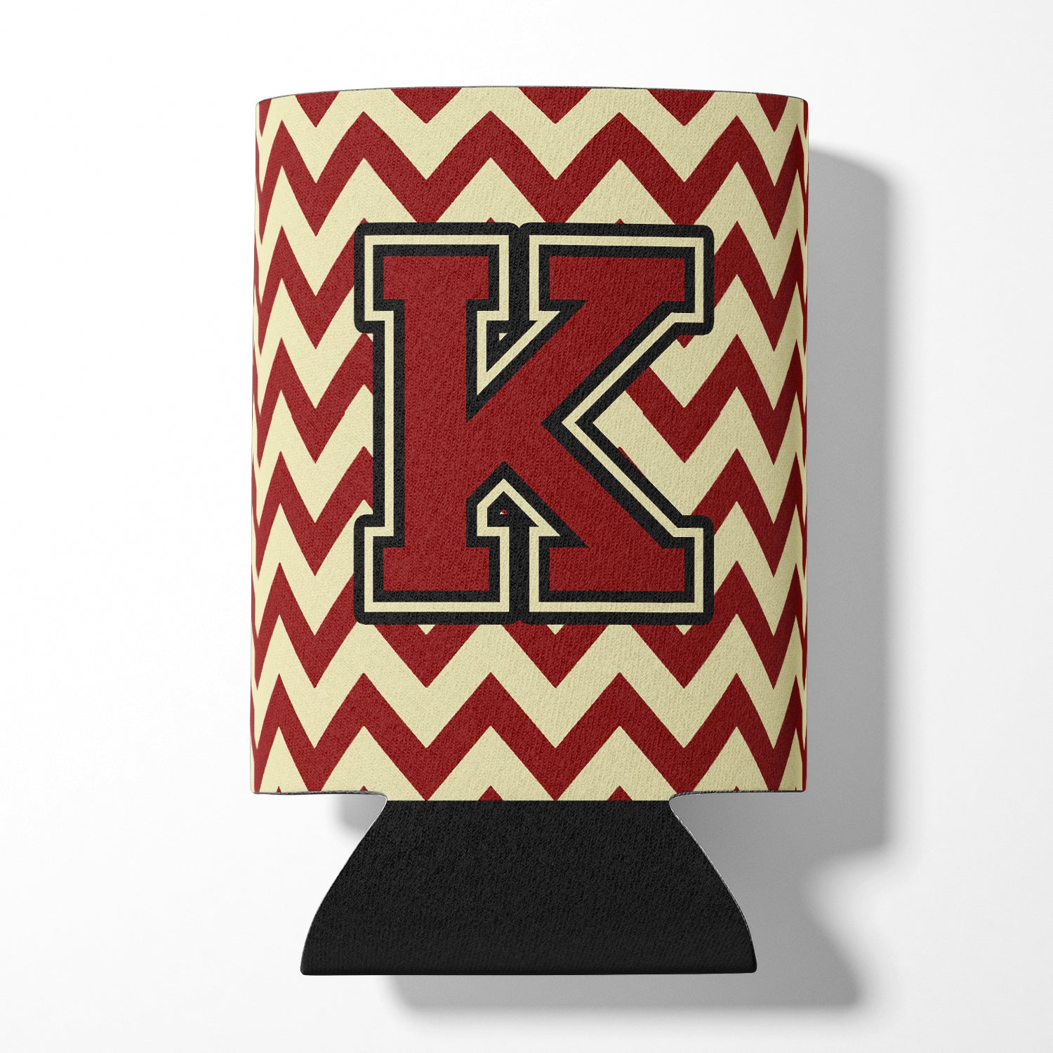 Letter K Chevron Maroon and Gold Can or Bottle Hugger CJ1061-KCC.