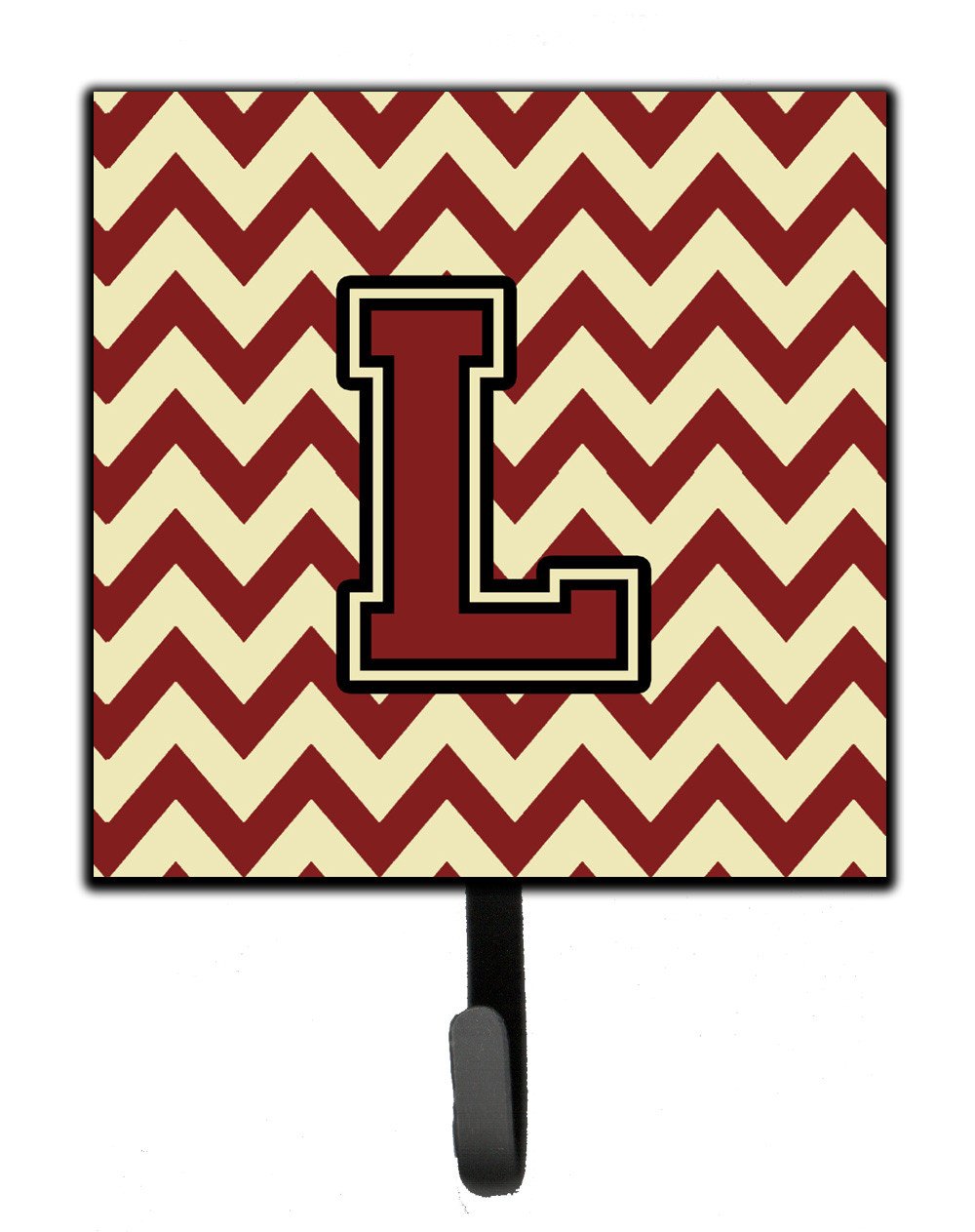 Letter L Chevron Maroon and Gold Leash or Key Holder CJ1061-LSH4 by Caroline&#39;s Treasures