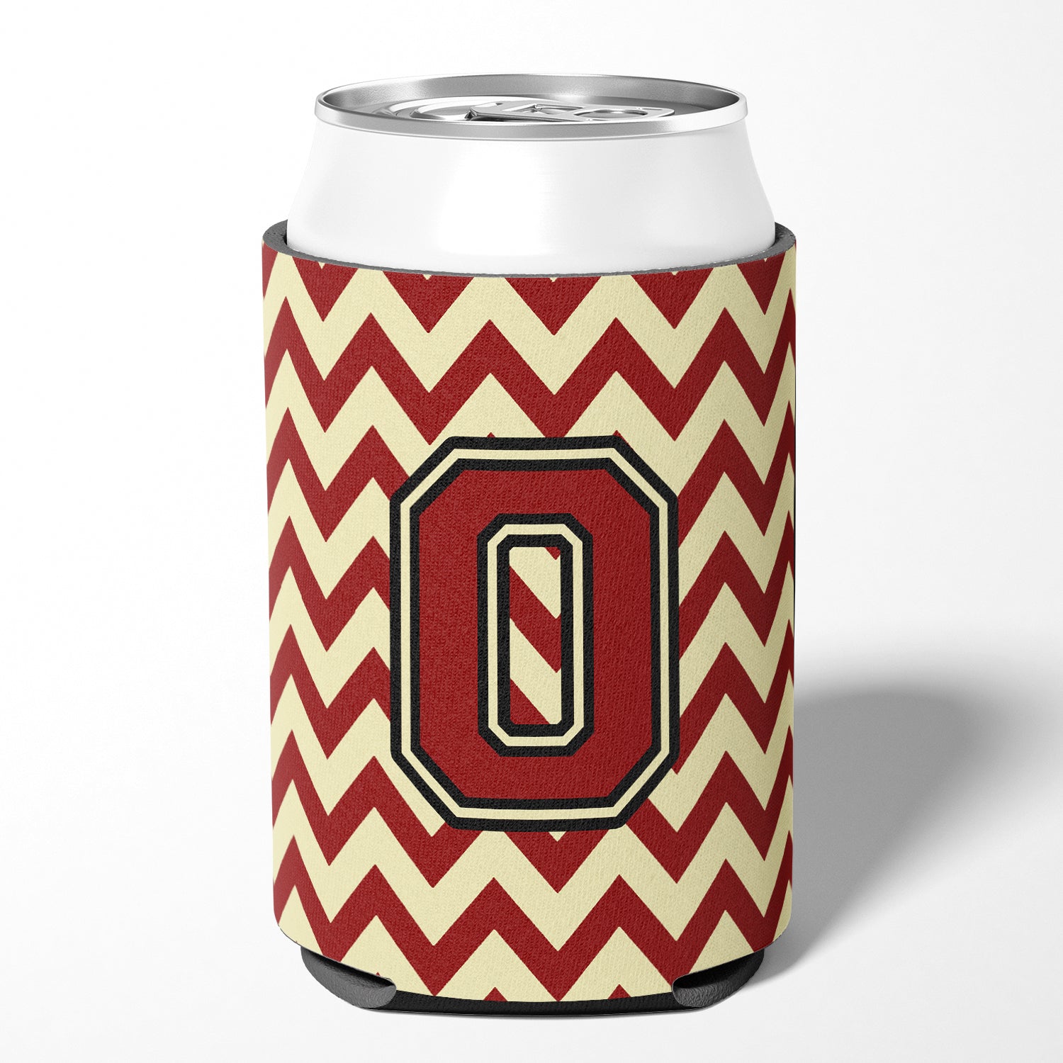 Letter O Chevron Maroon and Gold Can or Bottle Hugger CJ1061-OCC.