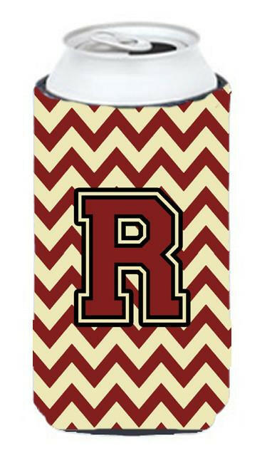 Letter R Chevron Maroon and Gold Tall Boy Beverage Insulator Hugger CJ1061-RTBC by Caroline's Treasures