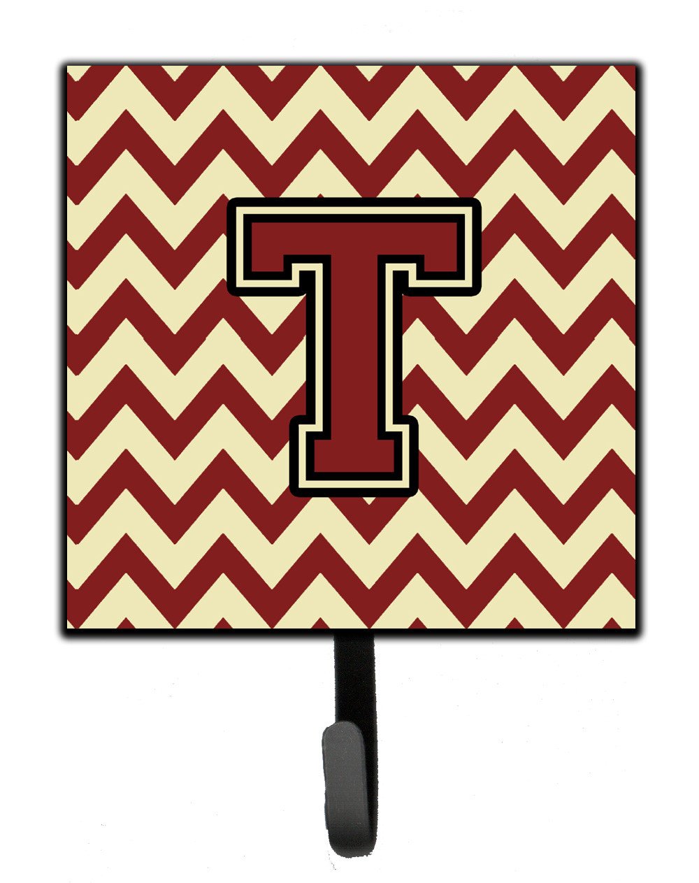 Letter T Chevron Maroon and Gold Leash or Key Holder CJ1061-TSH4 by Caroline's Treasures