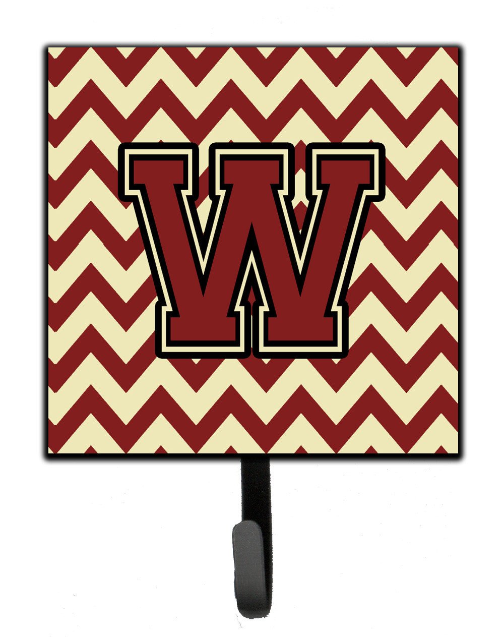 Letter W Chevron Maroon and Gold Leash or Key Holder CJ1061-WSH4 by Caroline's Treasures