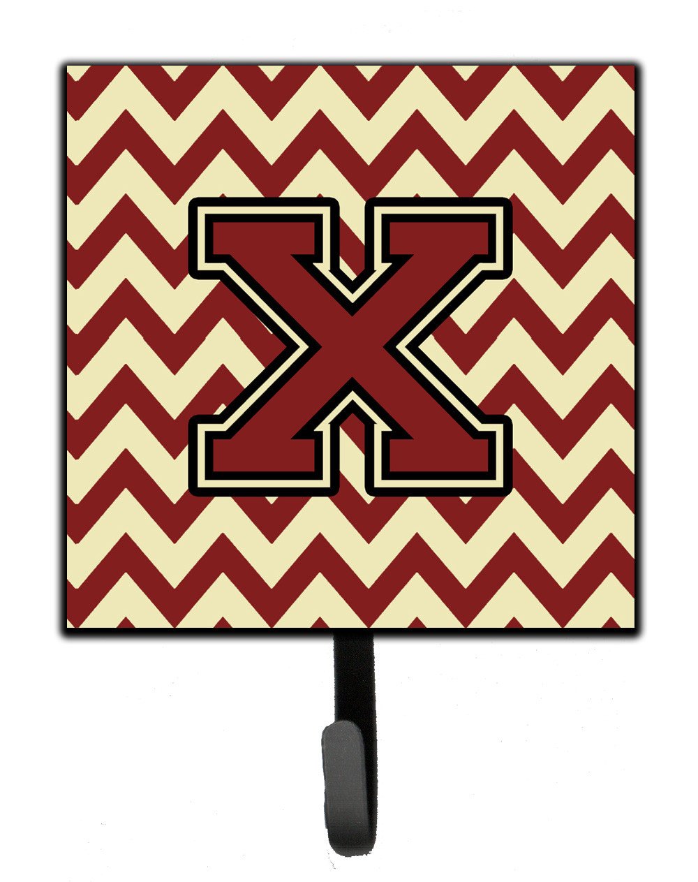 Letter X Chevron Maroon and Gold Leash or Key Holder CJ1061-XSH4 by Caroline's Treasures