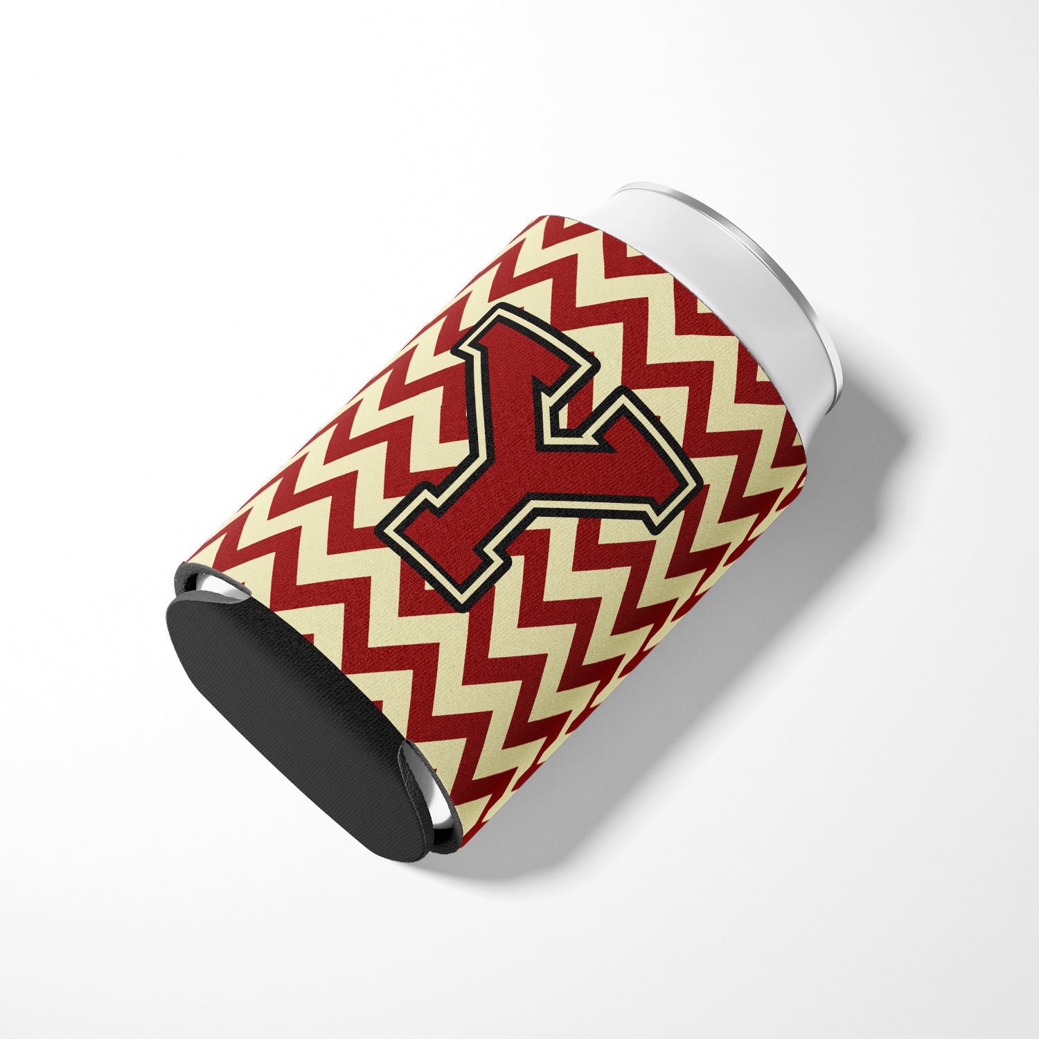 Letter Y Chevron Maroon and Gold Can or Bottle Hugger CJ1061-YCC.