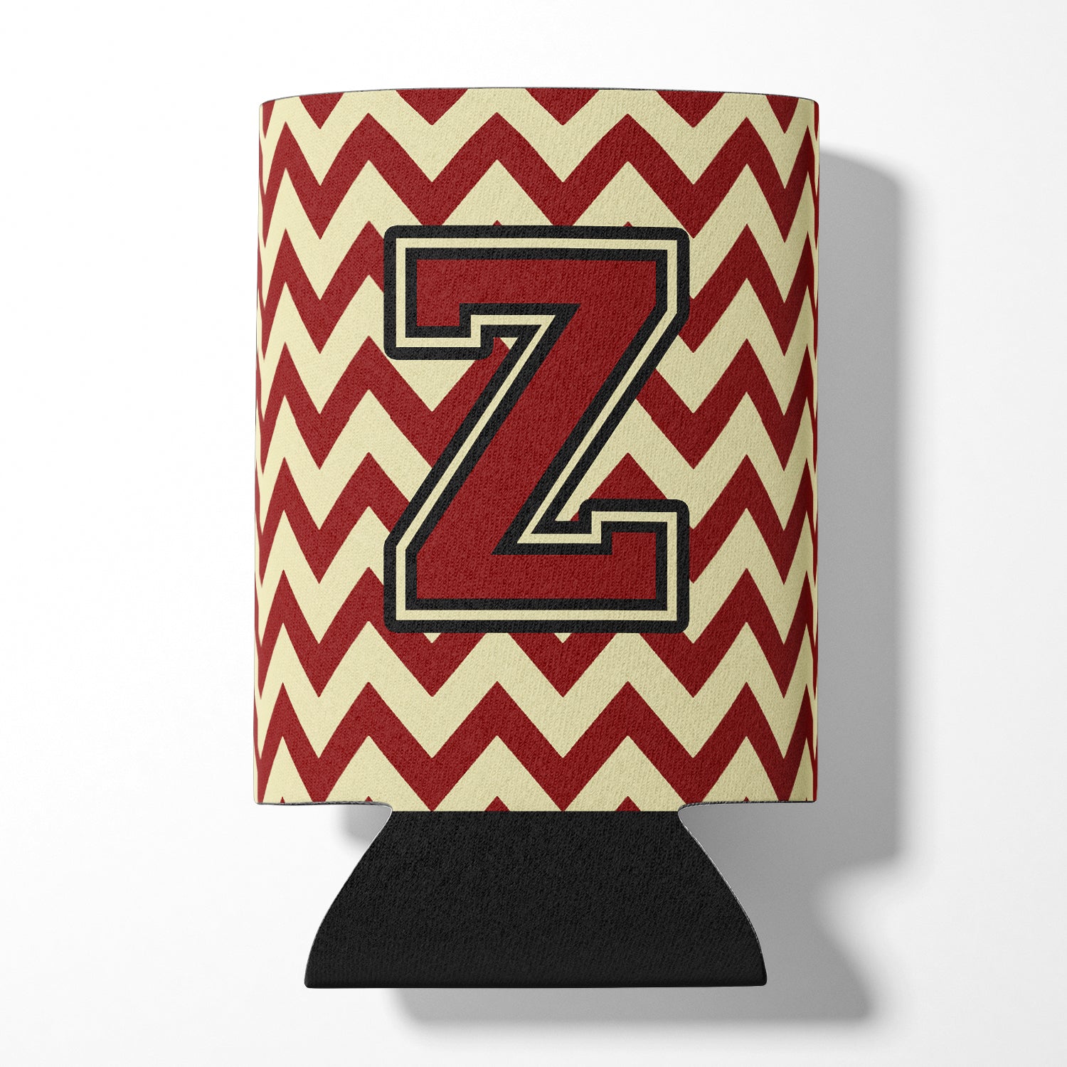 Letter Z Chevron Maroon and Gold Can or Bottle Hugger CJ1061-ZCC.