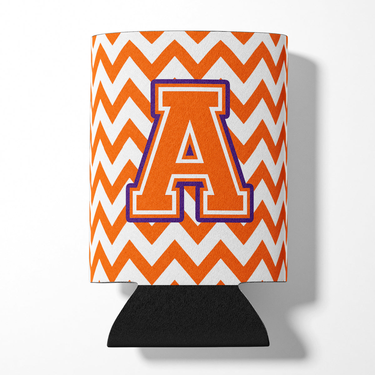 Letter A Chevron Orange and Regalia Can or Bottle Hugger CJ1062-ACC.