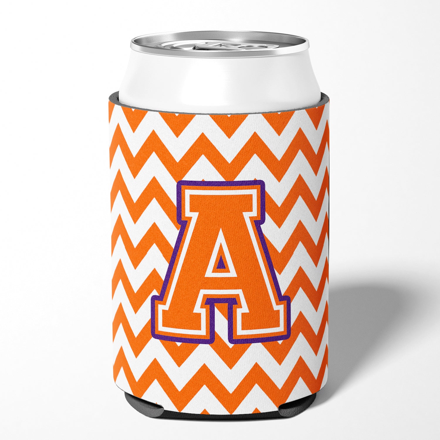 Letter A Chevron Orange and Regalia Can or Bottle Hugger CJ1062-ACC.