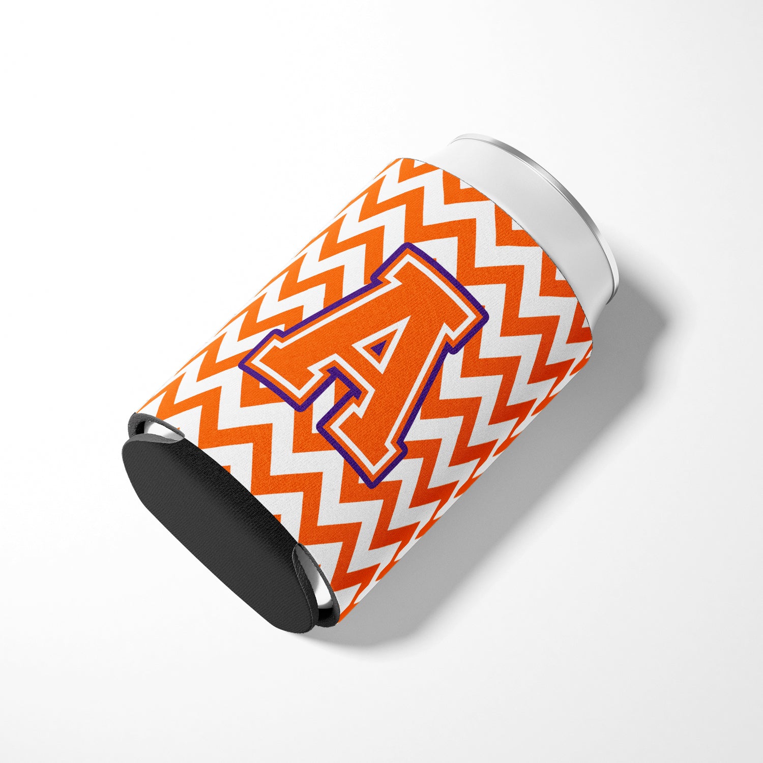 Letter A Chevron Orange and Regalia Can or Bottle Hugger CJ1062-ACC.