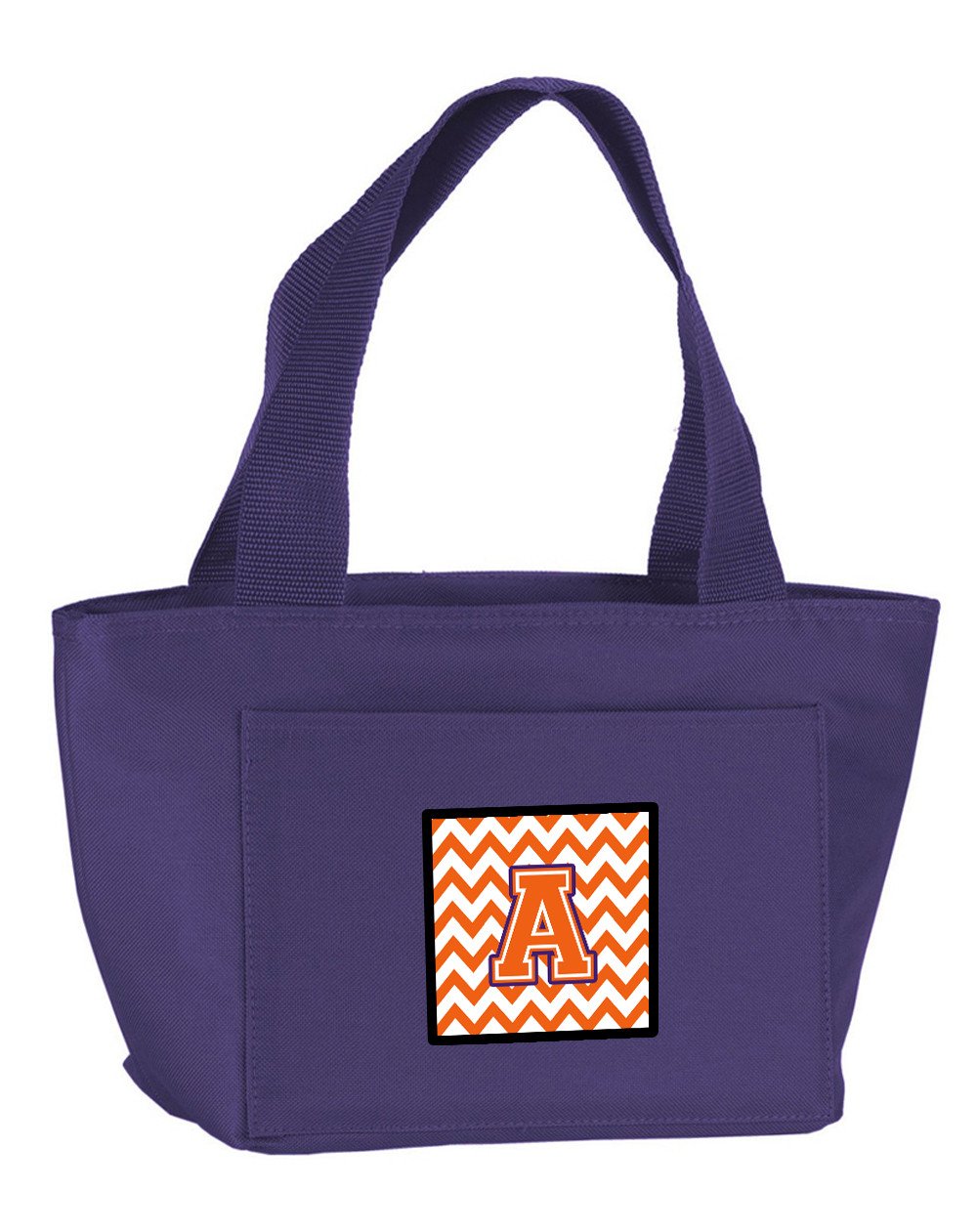 Letter A Chevron Orange and Regalia Lunch Bag CJ1062-APR-8808 by Caroline&#39;s Treasures