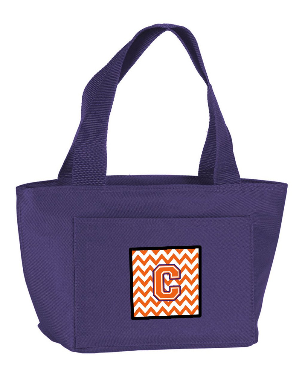 Letter C Chevron Orange and Regalia Lunch Bag CJ1062-CPR-8808 by Caroline's Treasures