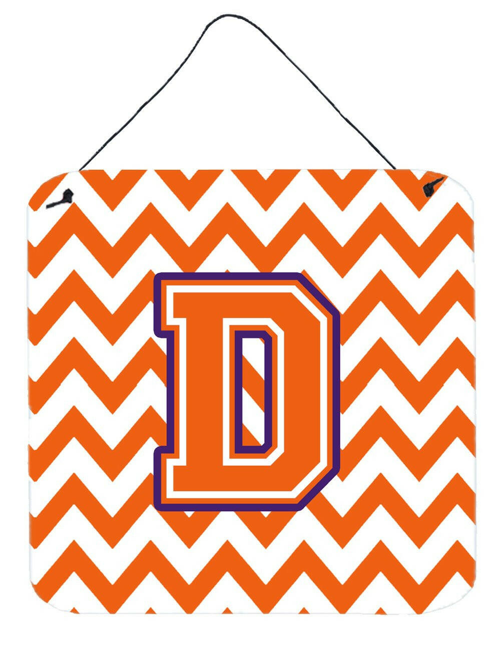 Letter D Chevron Orange and Regalia Wall or Door Hanging Prints CJ1062-DDS66 by Caroline's Treasures