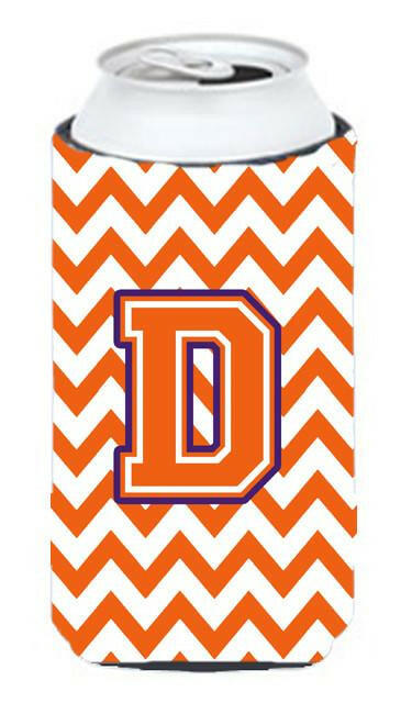 Letter D Chevron Orange and Regalia Tall Boy Beverage Insulator Hugger CJ1062-DTBC by Caroline's Treasures