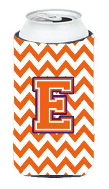 Letter E Chevron Orange and Regalia Tall Boy Beverage Insulator Hugger CJ1062-ETBC by Caroline's Treasures