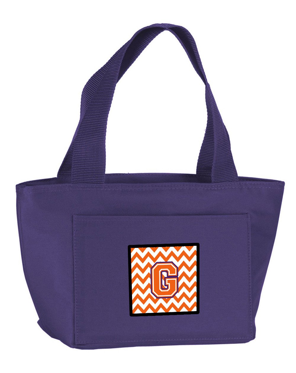 Letter G Chevron Orange and Regalia Lunch Bag CJ1062-GPR-8808 by Caroline&#39;s Treasures