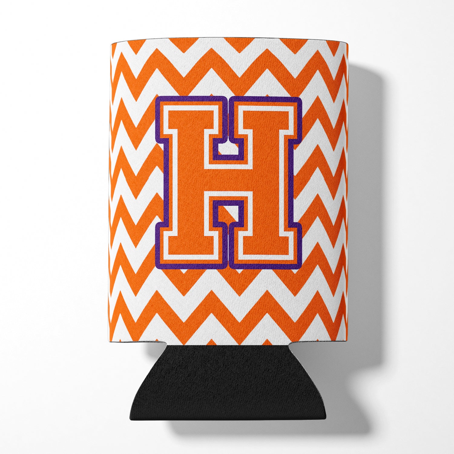 Letter H Chevron Orange and Regalia Can or Bottle Hugger CJ1062-HCC.