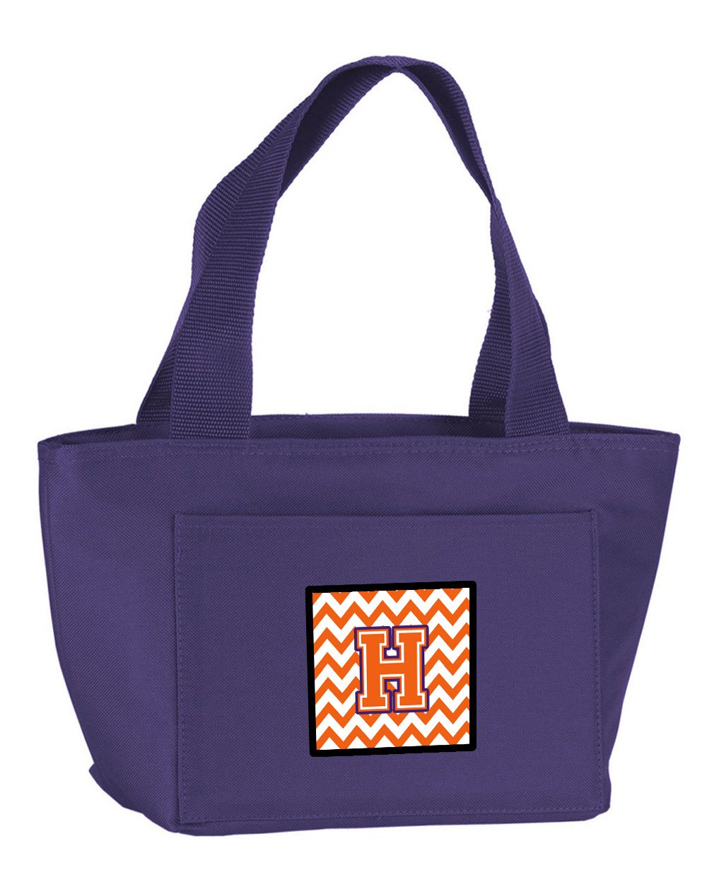 Letter H Chevron Orange and Regalia Lunch Bag CJ1062-HPR-8808 by Caroline's Treasures