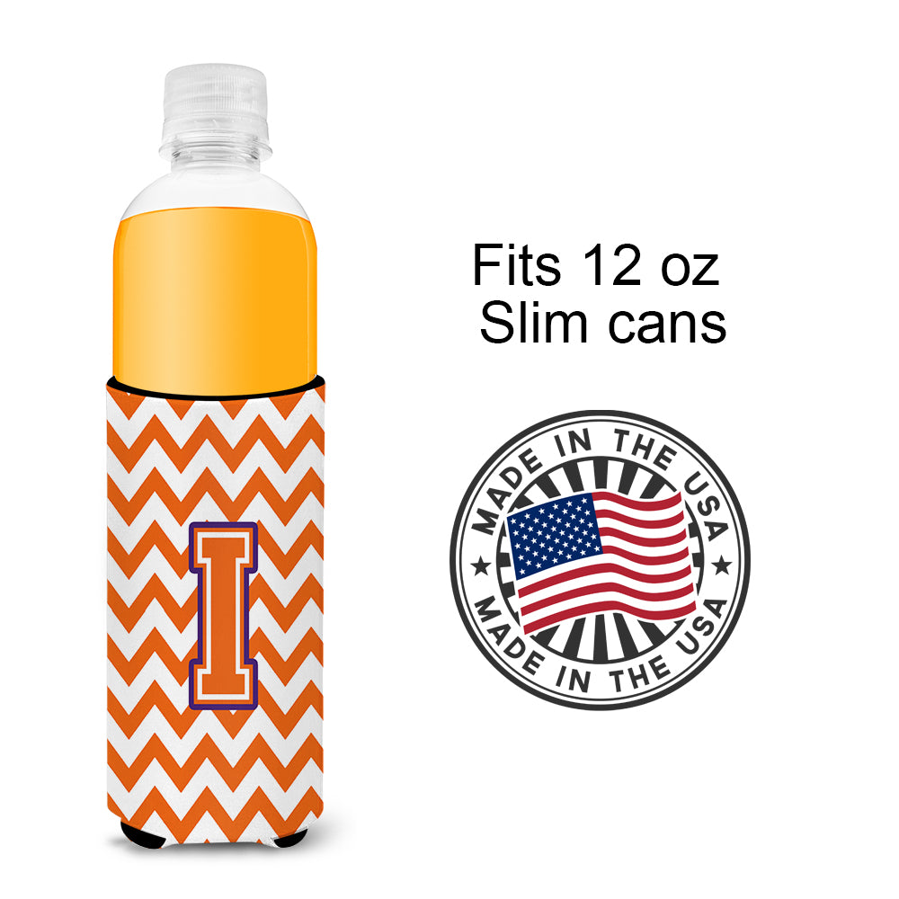 Letter I Chevron Orange and Regalia Ultra Beverage Insulators for slim cans CJ1062-IMUK.