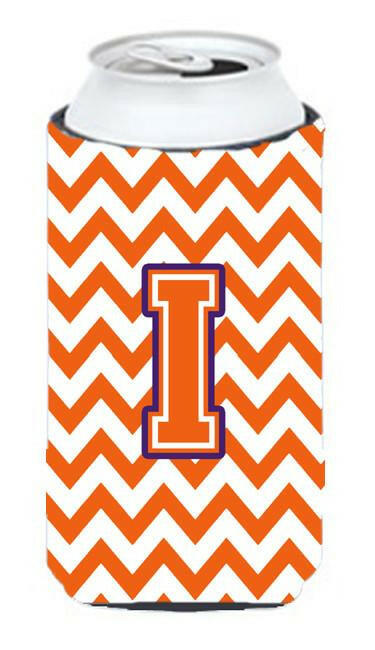 Letter I Chevron Orange and Regalia Tall Boy Beverage Insulator Hugger CJ1062-ITBC by Caroline's Treasures