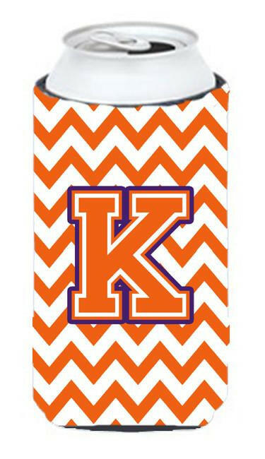 Letter K Chevron Orange and Regalia Tall Boy Beverage Insulator Hugger CJ1062-KTBC by Caroline's Treasures