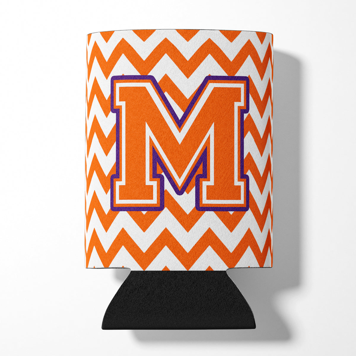 Letter M Chevron Orange and Regalia Can or Bottle Hugger CJ1062-MCC.