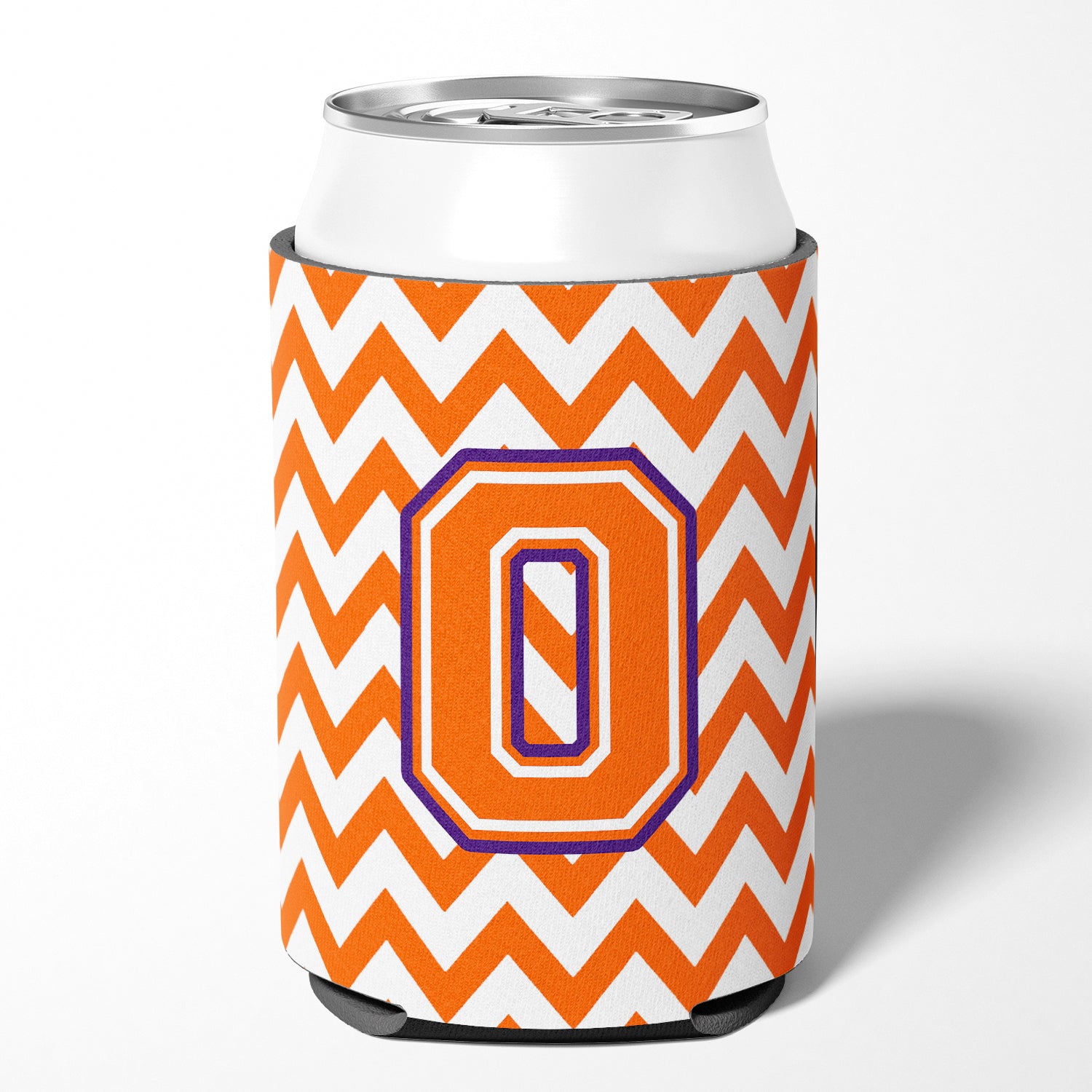 Letter O Chevron Orange and Regalia Can or Bottle Hugger CJ1062-OCC.