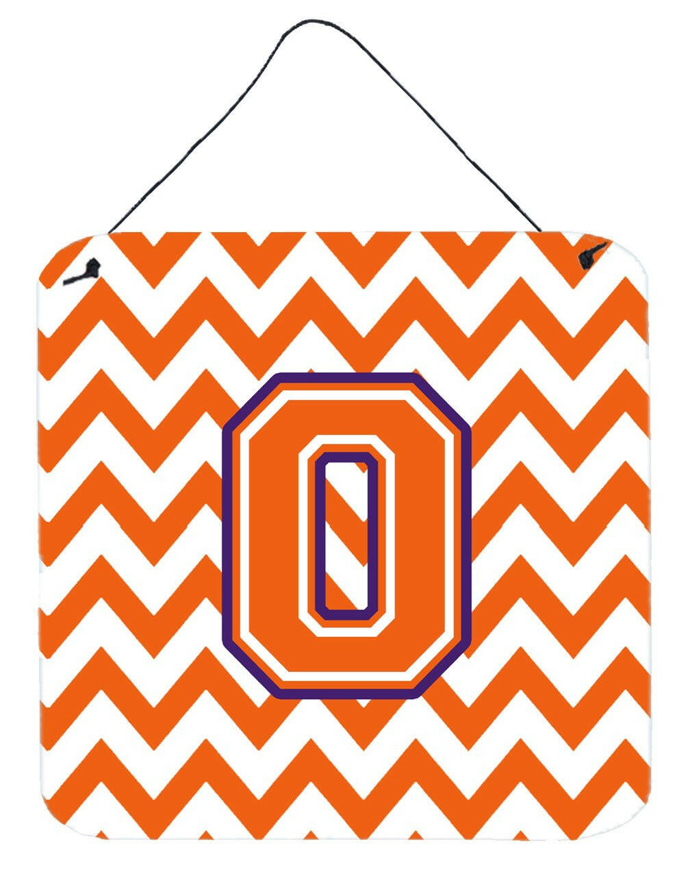 Letter O Chevron Orange and Regalia Wall or Door Hanging Prints CJ1062-ODS66 by Caroline&#39;s Treasures