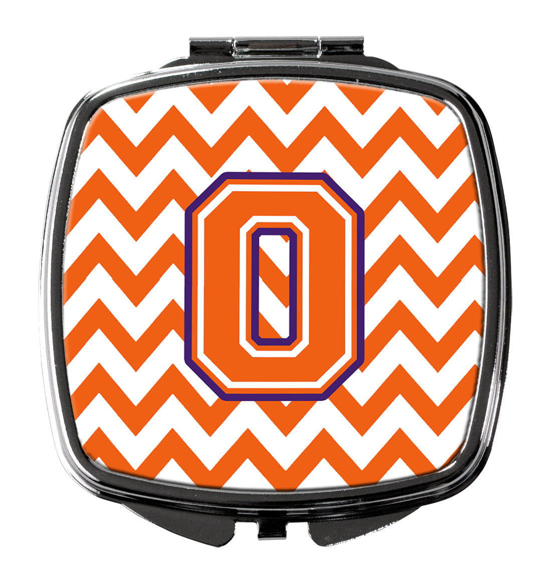 Letter O Chevron Orange and Regalia Compact Mirror CJ1062-OSCM  the-store.com.