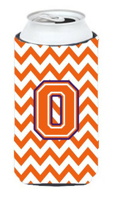 Letter O Chevron Orange and Regalia Tall Boy Beverage Insulator Hugger CJ1062-OTBC by Caroline's Treasures