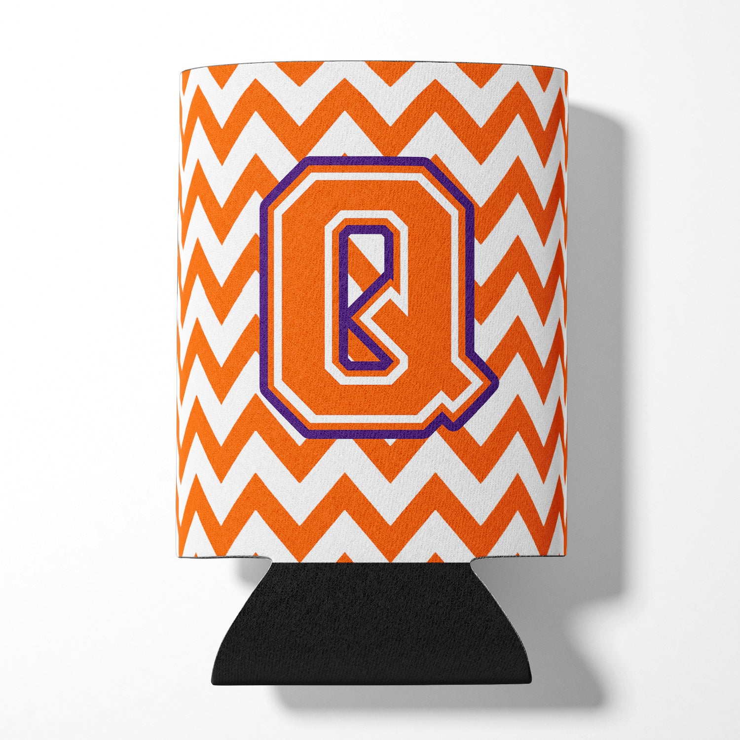 Letter Q Chevron Orange and Regalia Can or Bottle Hugger CJ1062-QCC.