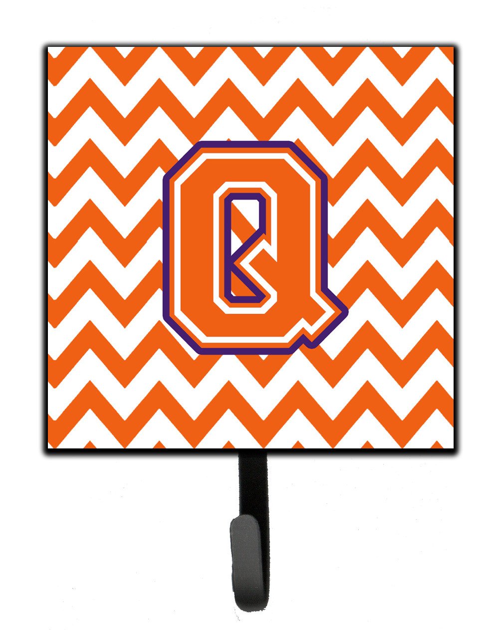 Letter Q Chevron Orange and Regalia Leash or Key Holder CJ1062-QSH4 by Caroline's Treasures