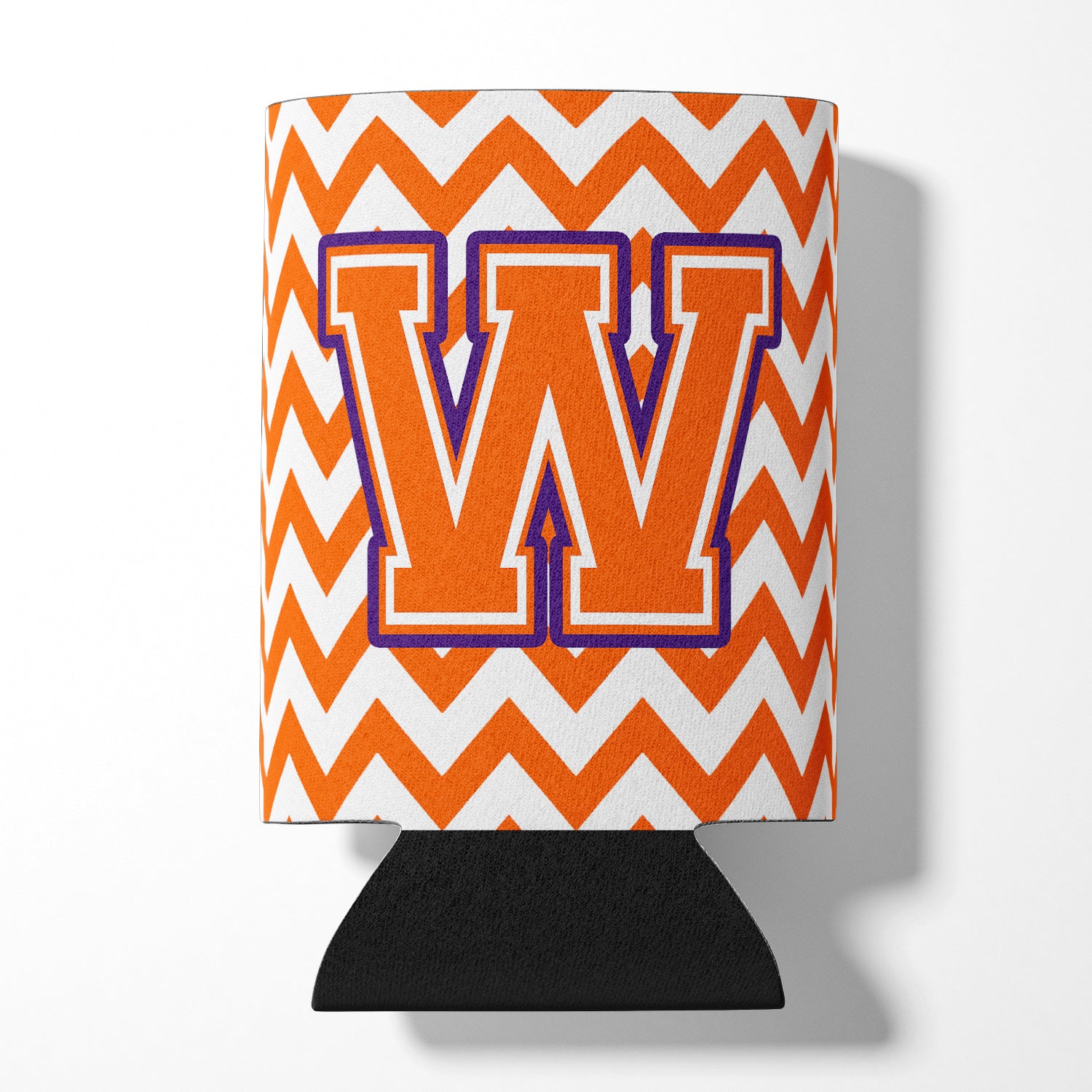 Letter W Chevron Orange and Regalia Can or Bottle Hugger CJ1062-WCC.