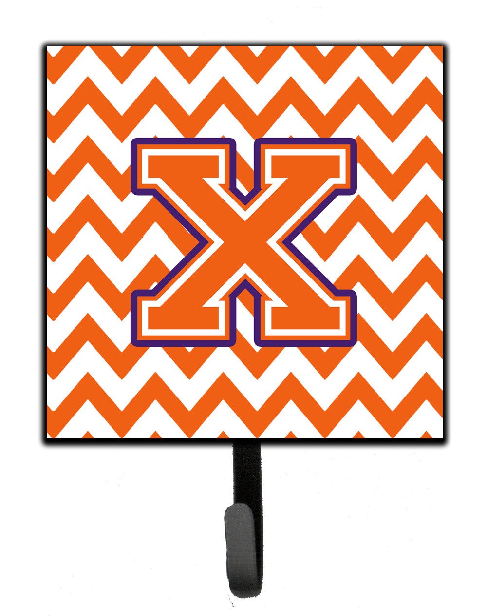 Letter X Chevron Orange and Regalia Leash or Key Holder CJ1062-XSH4 by Caroline's Treasures