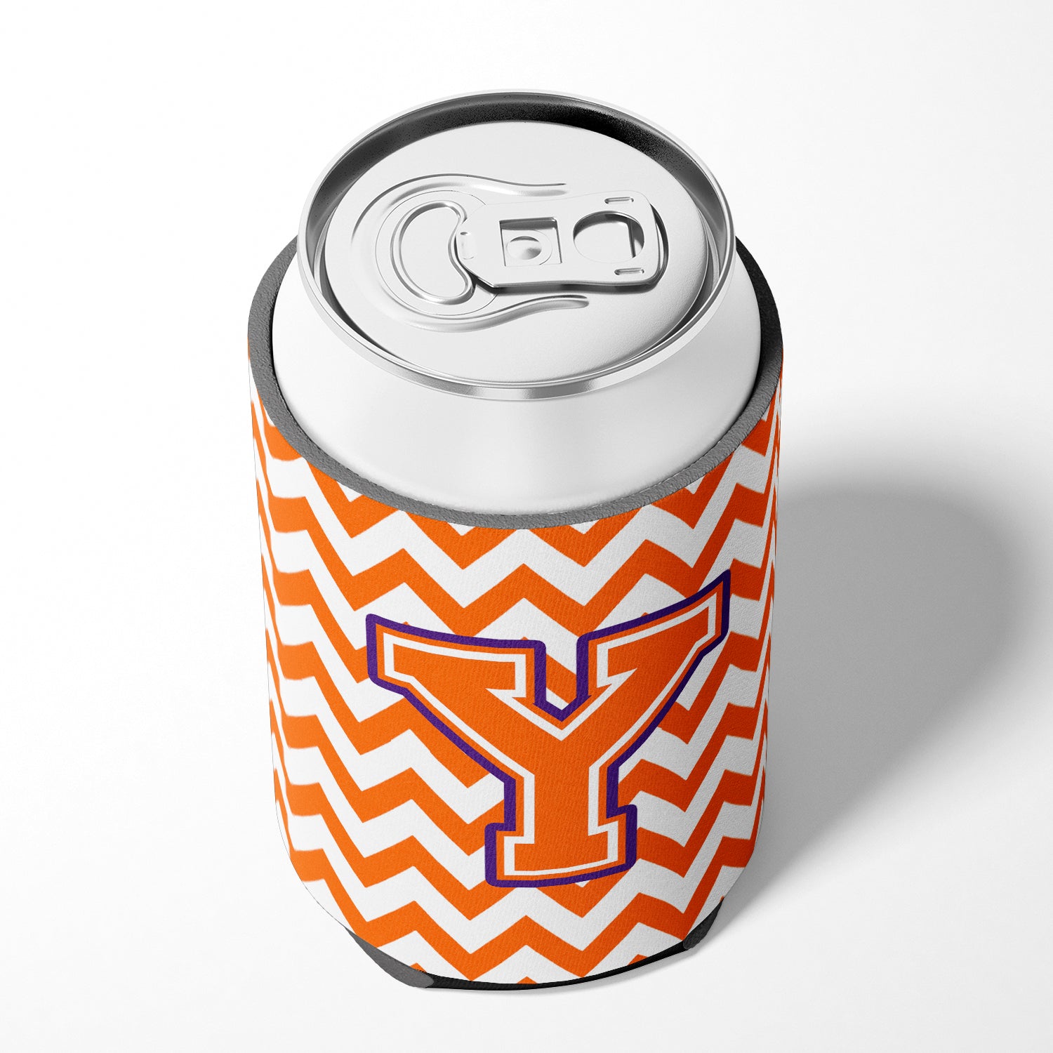 Letter Y Chevron Orange and Regalia Can or Bottle Hugger CJ1062-YCC.