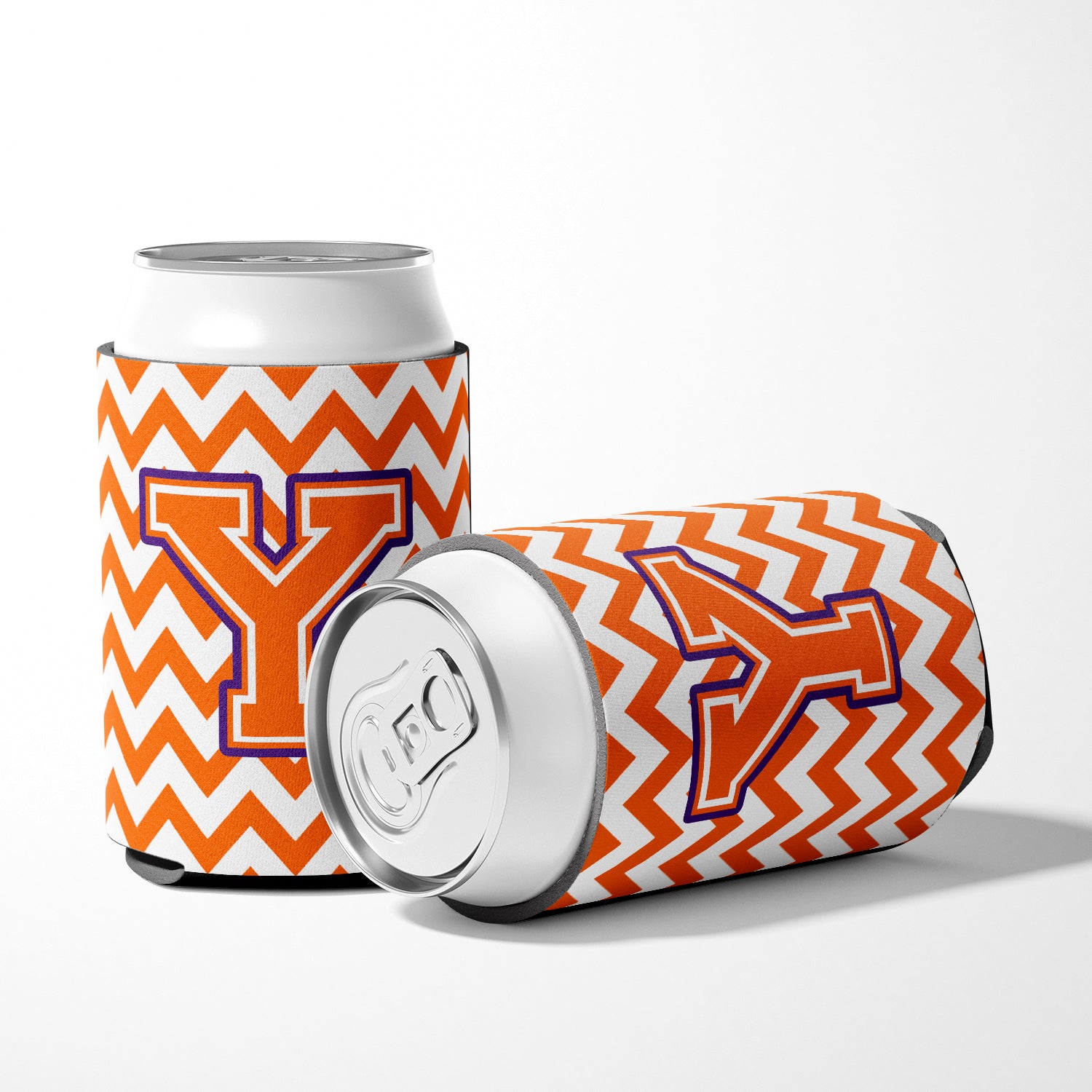 Letter Y Chevron Orange and Regalia Can or Bottle Hugger CJ1062-YCC.