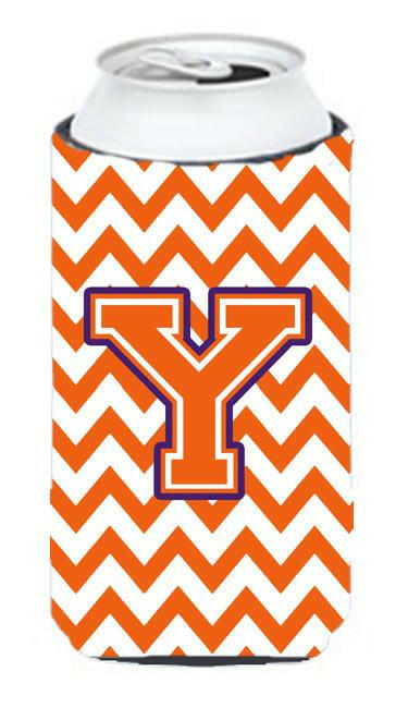 Letter Y Chevron Orange and Regalia Tall Boy Beverage Insulator Hugger CJ1062-YTBC by Caroline's Treasures