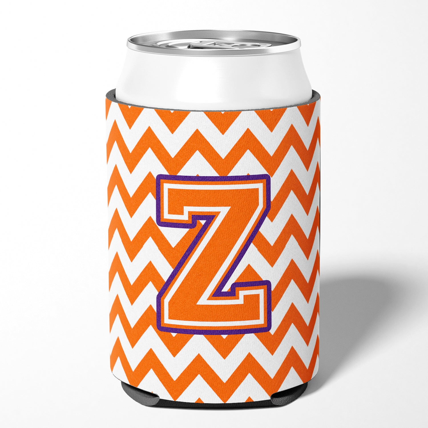 Letter Z Chevron Orange and Regalia Can or Bottle Hugger CJ1062-ZCC.