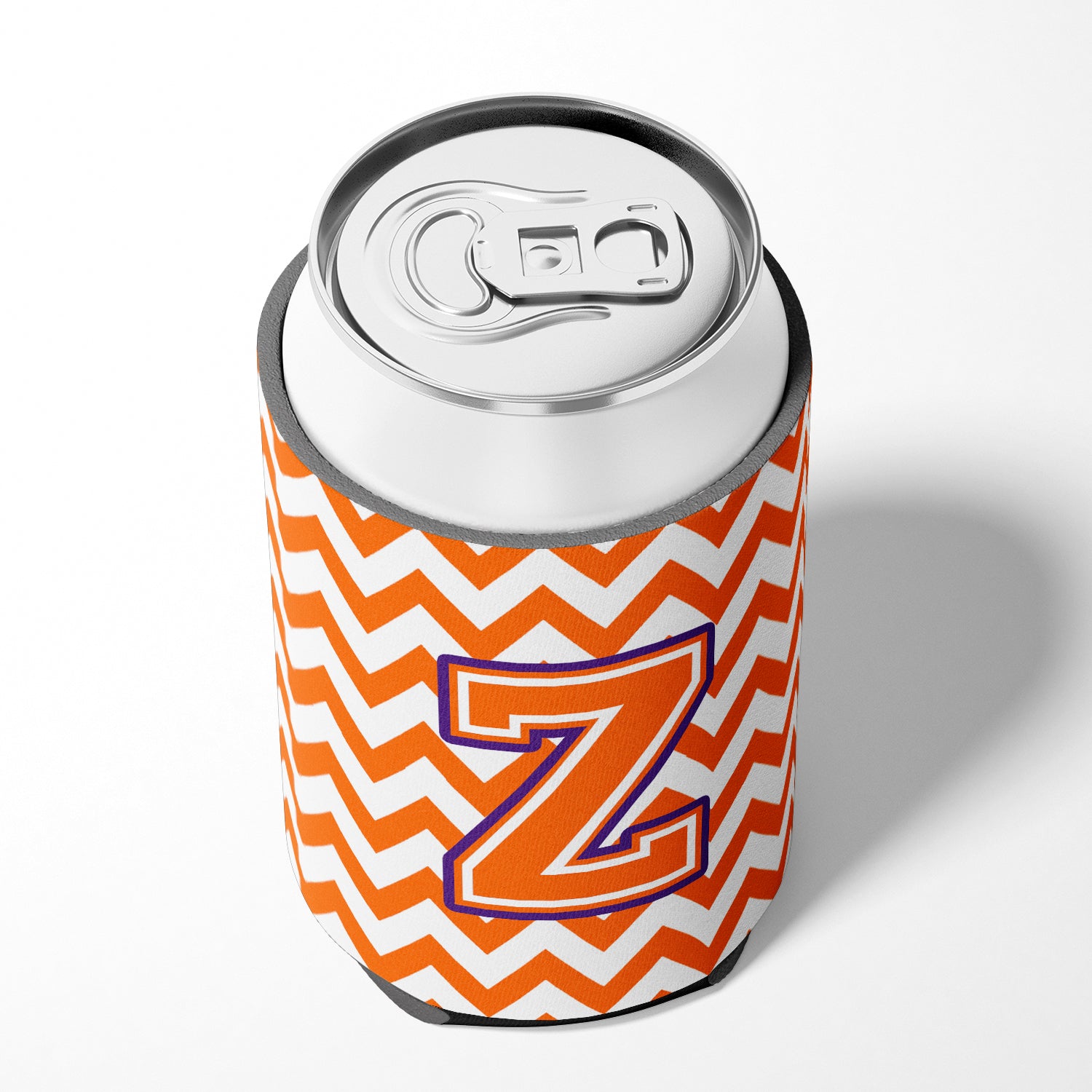 Letter Z Chevron Orange and Regalia Can or Bottle Hugger CJ1062-ZCC.