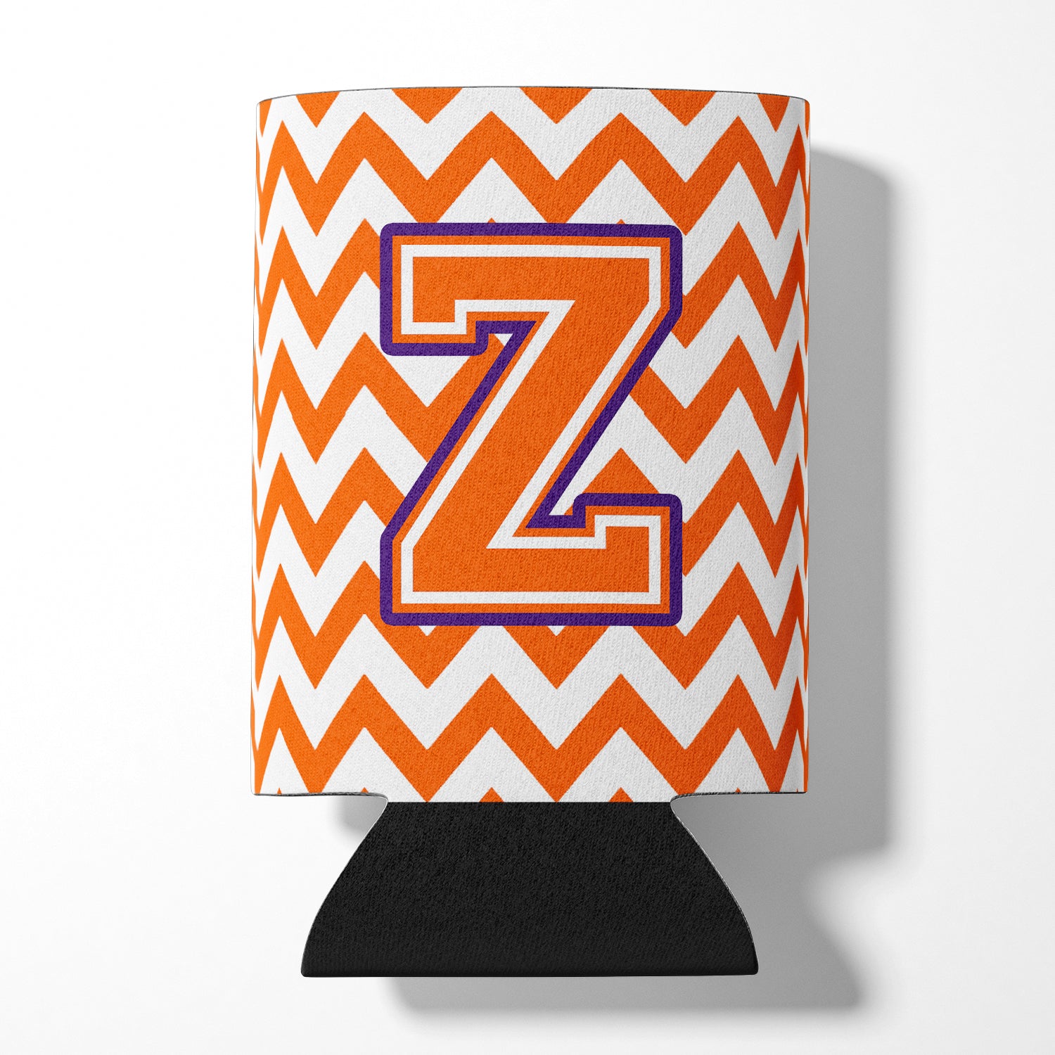 Letter Z Chevron Orange and Regalia Can or Bottle Hugger CJ1062-ZCC.