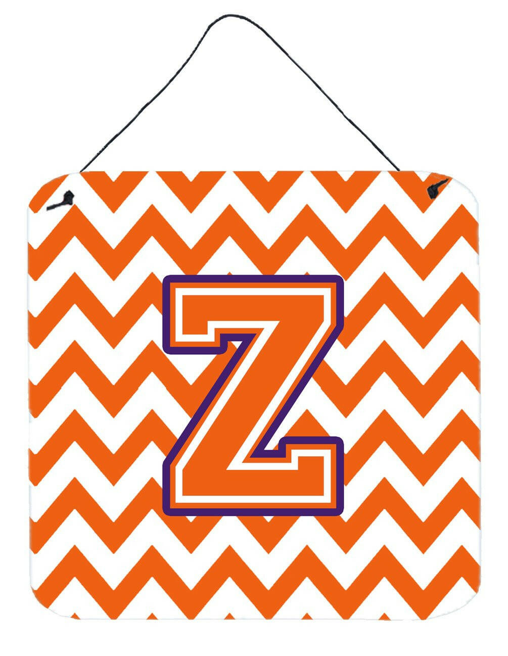 Letter Z Chevron Orange and Regalia Wall or Door Hanging Prints CJ1062-ZDS66 by Caroline's Treasures