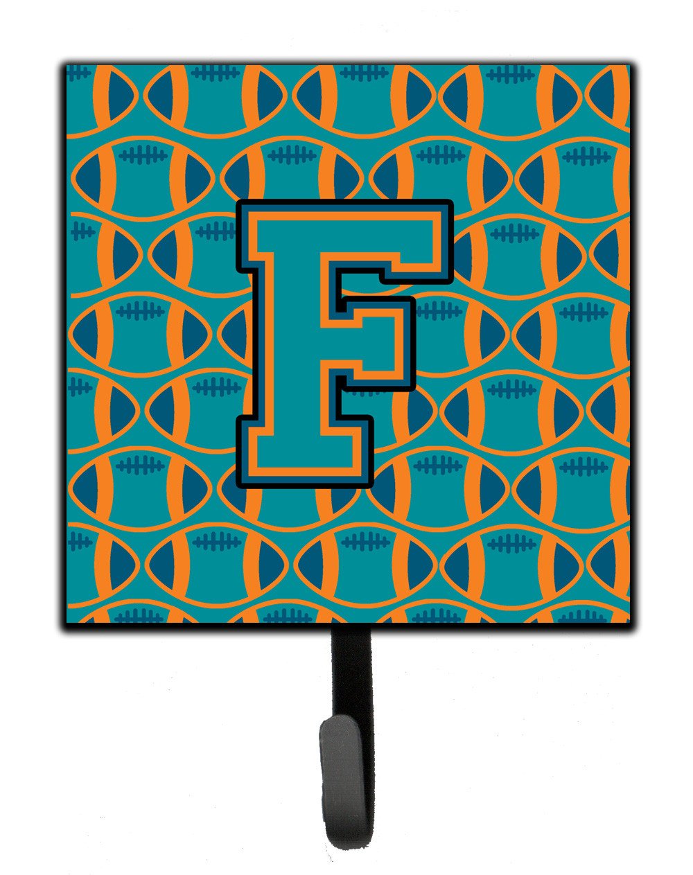 Letter F Football Aqua, Orange and Marine Blue Leash or Key Holder CJ1063-FSH4 by Caroline&#39;s Treasures