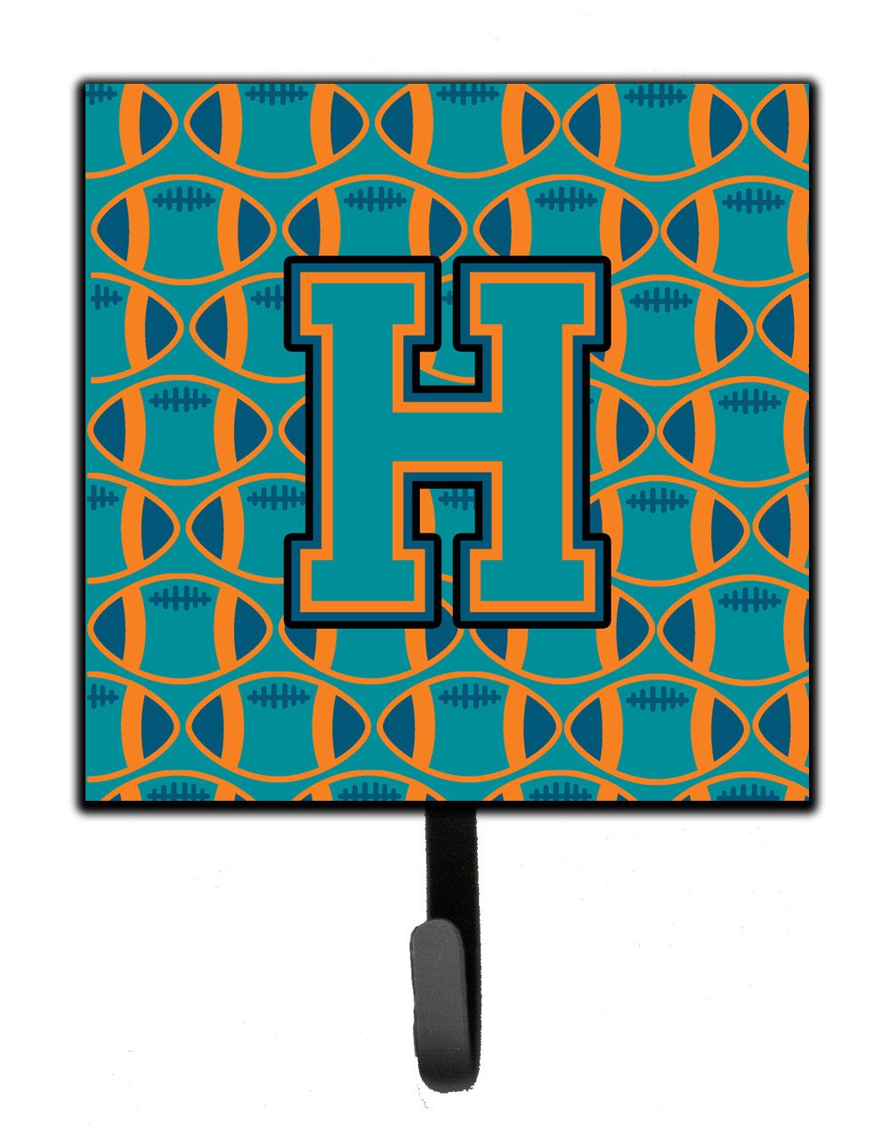 Letter H Football Aqua, Orange and Marine Blue Leash or Key Holder CJ1063-HSH4 by Caroline's Treasures