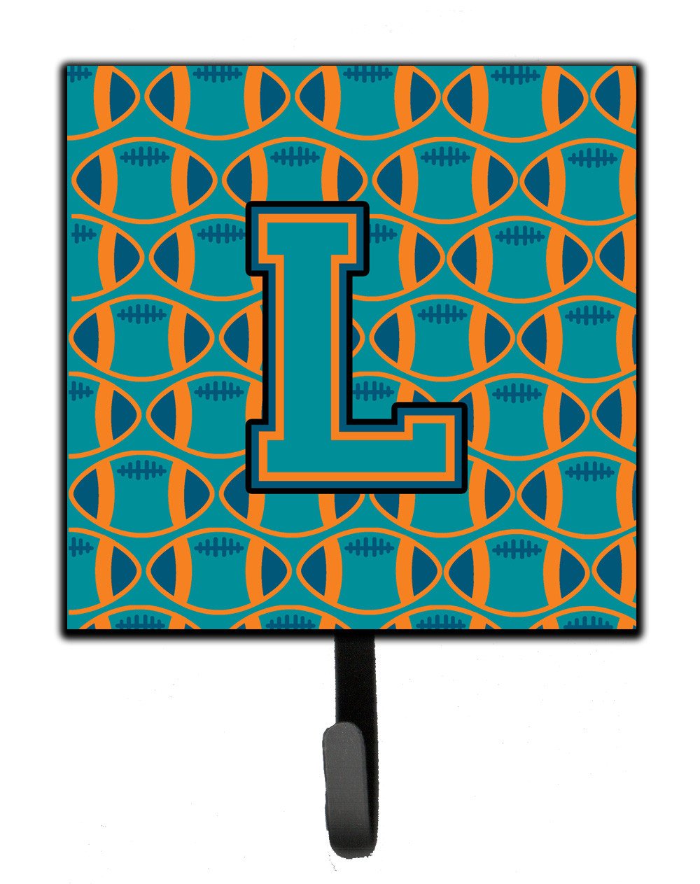 Letter L Football Aqua, Orange and Marine Blue Leash or Key Holder CJ1063-LSH4 by Caroline's Treasures