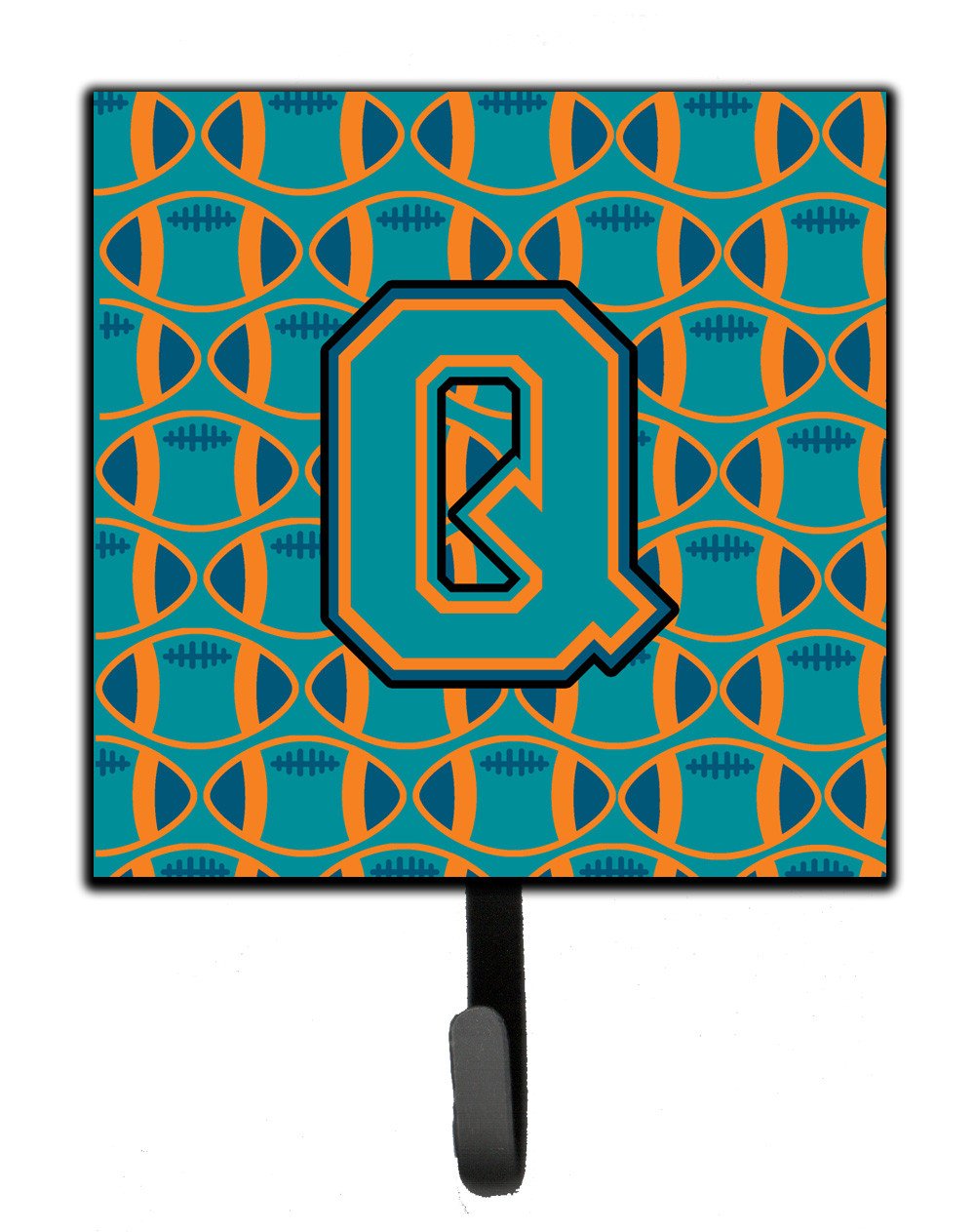 Letter Q Football Aqua, Orange and Marine Blue Leash or Key Holder CJ1063-QSH4 by Caroline's Treasures