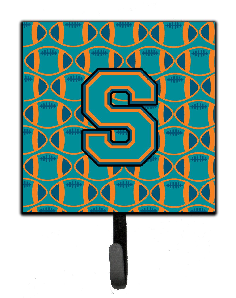 Letter S Football Aqua, Orange and Marine Blue Leash or Key Holder CJ1063-SSH4 by Caroline's Treasures