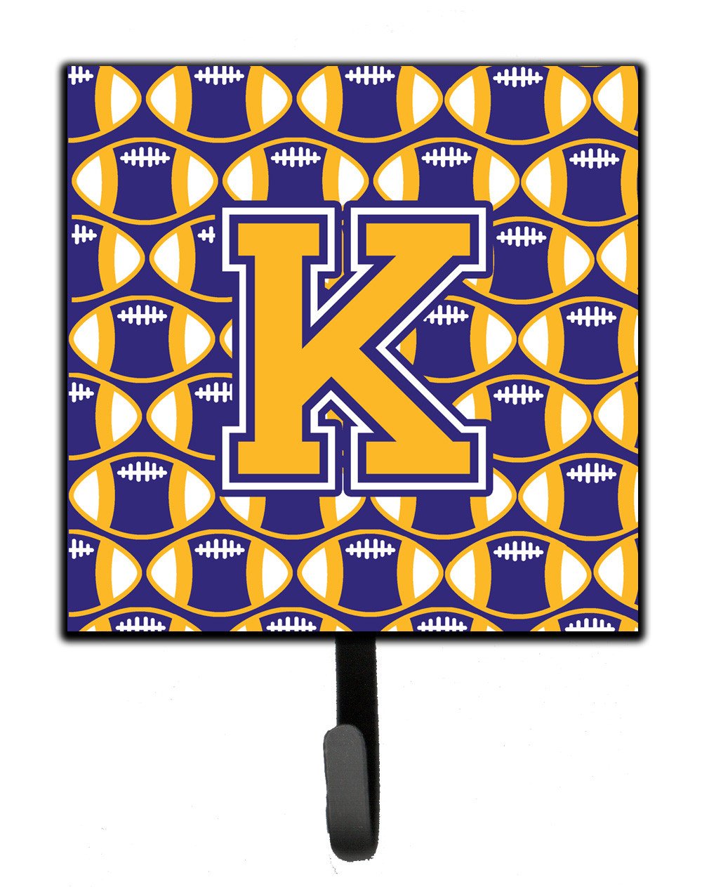 Letter K Football Purple and Gold Leash or Key Holder CJ1064-KSH4 by Caroline&#39;s Treasures