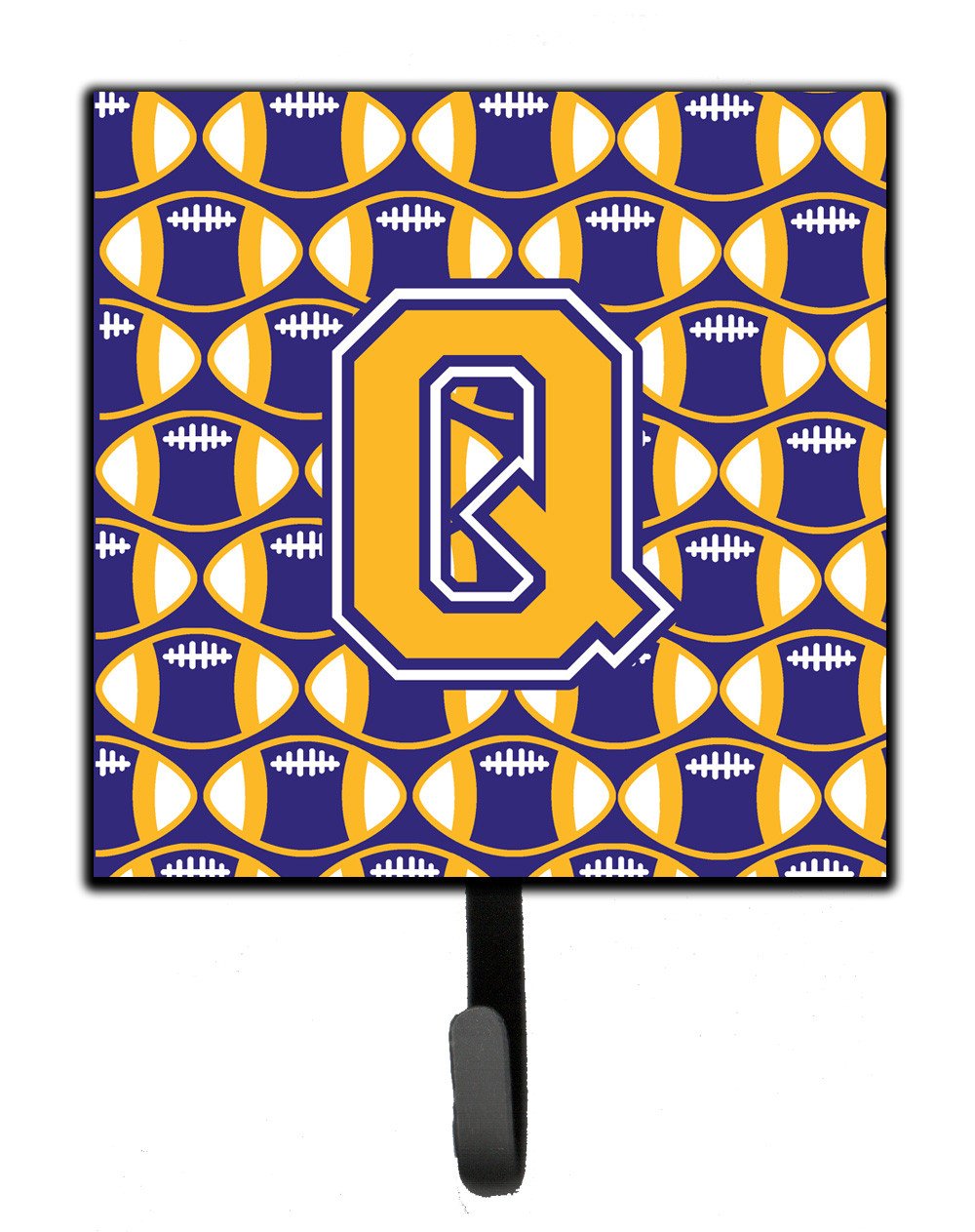 Letter Q Football Purple and Gold Leash or Key Holder CJ1064-QSH4 by Caroline's Treasures