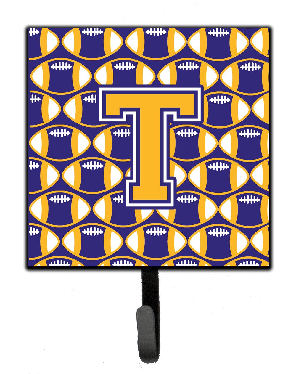 Letter T Football Purple and Gold Leash or Key Holder CJ1064-TSH4 by Caroline's Treasures