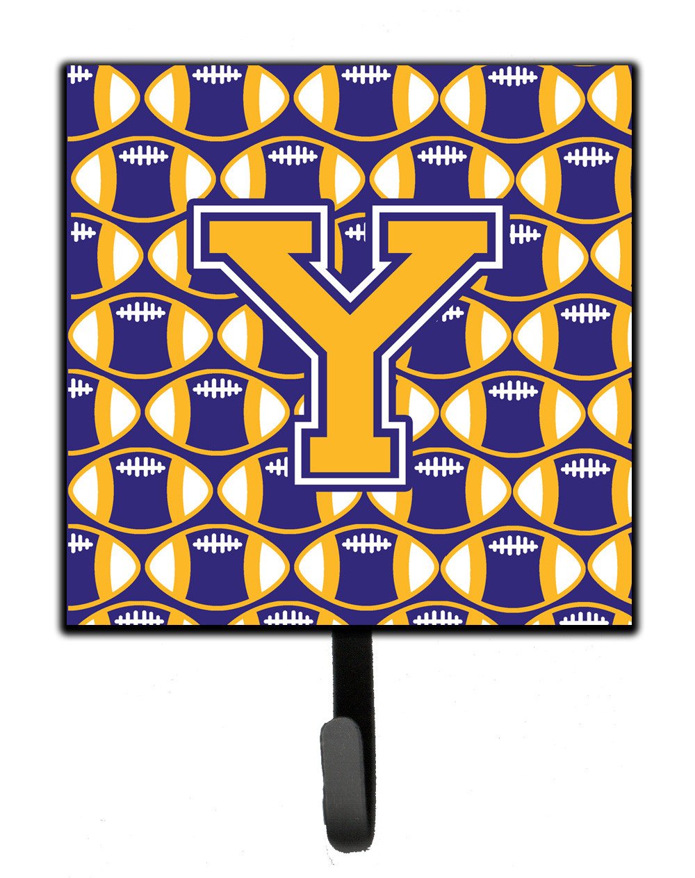 Letter Y Football Purple and Gold Leash or Key Holder CJ1064-YSH4 by Caroline&#39;s Treasures