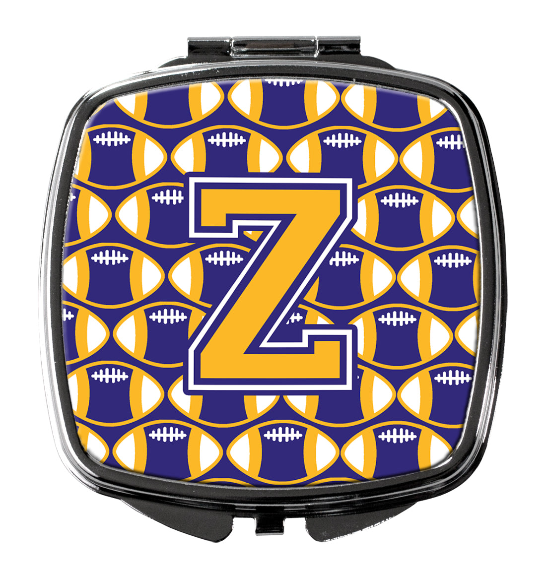 Letter Z Football Purple and Gold Compact Mirror CJ1064-ZSCM  the-store.com.