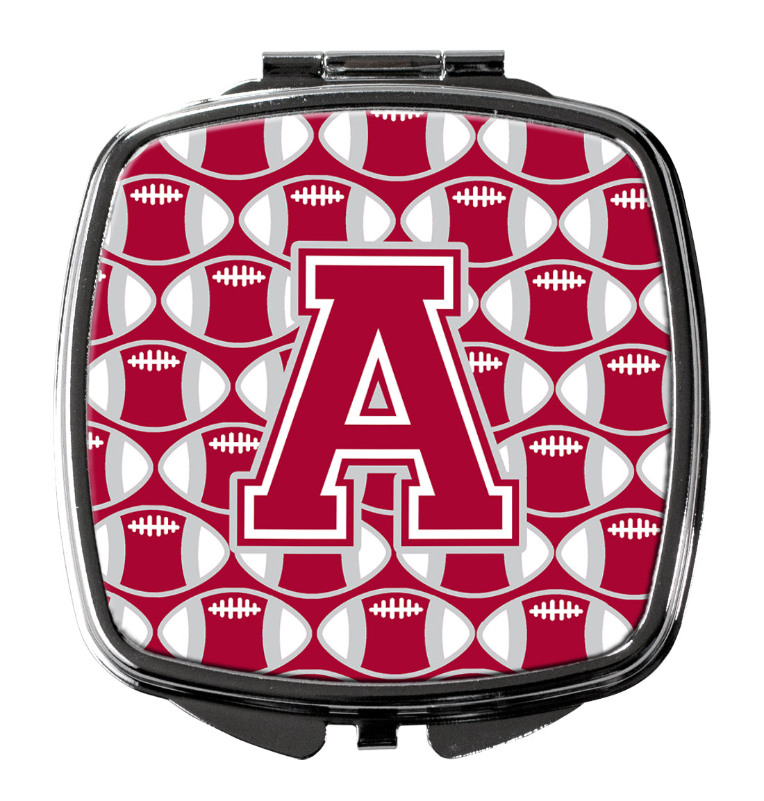 Letter A Football Crimson, grey and white Compact Mirror CJ1065-ASCM  the-store.com.